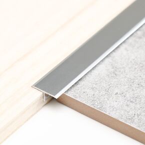 Trimold 3Pcs Aluminum T Molding Trim & Floor Transition Strips, Flat Divider Strip for Door Threshold and Joining Flooring Gaps of Laminate Planks Tile (3Ft x 1.6In, Matte Silver)