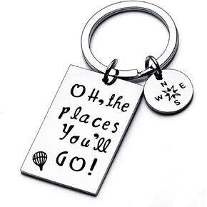 YEEQIN Graduation Gift Oh The Places You Will Go Keychain Inspirational Gifts For Graduates