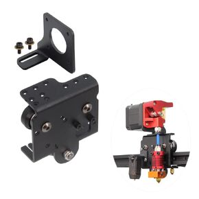 Yeebyee Ender 3 Direct Drive Upgrade Kit Aluminum Plate with Dual Gear Extruder Kit with Motor Easy Print TPU Flexible Filament for Ender3/3 V2/3 Pro/CR10 (Aluminum Plate+Dual Extruder+Motor Kit)