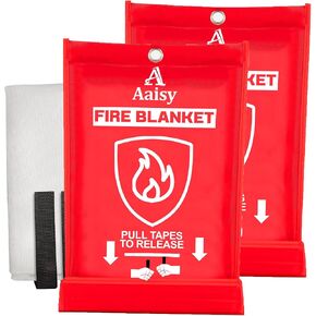 Aaisy Fire Blankets Emergency for Home, Kitchen, Camping, Warehouse, Grill, car Fire Extinguisher Blanket, Fiberglass Fire Blanket Safety Tool, Fire Blanket 2 Pack 40 x 40 inches. in Saudi Arabia
