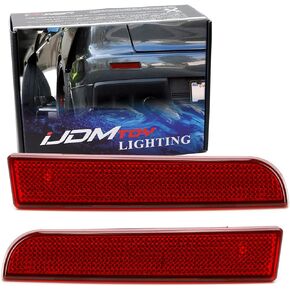 iJDMTOY Clear Lens Rear Bumper Reflector Lenses Compatible With 2008-2016 Mitsubishi Lancer, Evolution Evo 10 X, OE-Spec LH RH Assembly