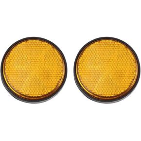 uxcell 2pcs 6mm Yellow Plastic Screw Mount Reflective Warning Motorcycle Reflector