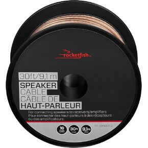 Rocketfish 16 Gauge Pure Copper Speaker Wire - Clear Copper Wire for Speaker System - Heavy-Duty Speaker Wire to Deliver Sounds - Stereo Wire for Home Sound System - 50' in Kuwait