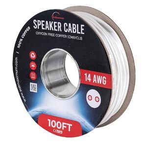 Cables Direct Online 14/2 250FT Speaker Cable Oxygen Free Copper, CL3 CMR in-Wall Rated, White Jacket, OFC Strands Compatible with Low Voltage LED Wire, Car Audio, Home Theater