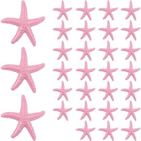 AUEAR, 30 Pack Lovely Starfish Decor Pencil Finger Resin for Wedding Party Crafts and Home Decoration (White)