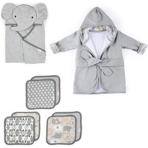 Ingenuity Clean & Cuddly™ Hooded Baby Bathrobe - Grazer™ & Clean & Cuddly™ Hooded Character Towel - Grazer™ & Clean & Cuddly™ 6-Pack Terry Washcloth Set - Grazer™ in Kuwait