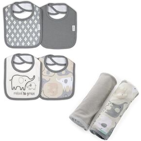 Ingenuity Clean & Cuddly™ Hooded Baby Bathrobe - Grazer™ & Clean & Cuddly™ Hooded Character Towel - Grazer™ & Clean & Cuddly™ 6-Pack Terry Washcloth Set - Grazer™