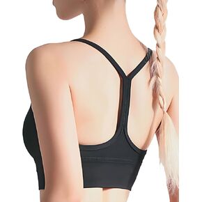 SWEATANK Butterluxe Womens Y Back Sports Bra - Padded Racerback Low Impact Spaghetti Thin Strap Workout Yoga Bra