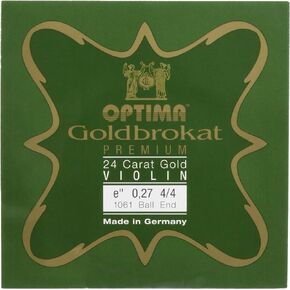 Gold Bro Cut Violin Strings 4/4 E 0.26 mm Ball Premium 24K Gold Plated
