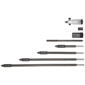 Mitutoyo 141-215 Vernier Inside Micrometer, Carbide Tipped Face, Interchangeable Rod Type, 2-12" Range, 0.001" Graduation, +/-0.00048" Accuracy, With 5 Rods