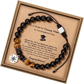 JoycuFF Graduation Gifts for Her Him Class of 2024 Graduation Bracelets Inspirational Graduation Compass Bracelet for Women College Graduation Gift for Him Her