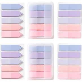 725 Pcs Clear Page Tabs Sticky Note Tabs Book Page Markers Colorful Index Tabs Small Planner Tabs Self Stick Dividers Transparent Folder Flags Pink and Purple