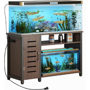 55-75 Gallon Fish Tank Stand Heavy Duty Metal Aquarium Stand with Cabinet for Fish Tank Accessories Storage,51.18" L*19.68" W,850LBS Capacity