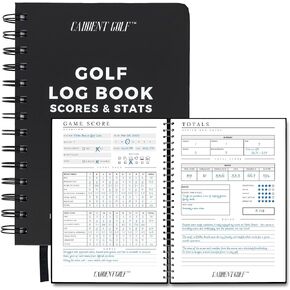 CADDENT GOLF Log Book - Wire-Bound Golf Notebook and Golf Scorecard Book - Golf Journal & Log Book - 150 Pages (Scorecard Book, Hardcover)