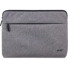 Acer Protective Laptop Sleeve | Up to 15.6" Notebook | Easy Access Outside Zipper Pocket for Adapters, Mouse or Dongle | Gray
