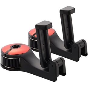 ADEparts Pack of 2 Hidden Hooks for car headrests, 2 in 1 car seat Hooks with Phone Holder for Bag, Backpacks, car Bag Holder, Universal Hook