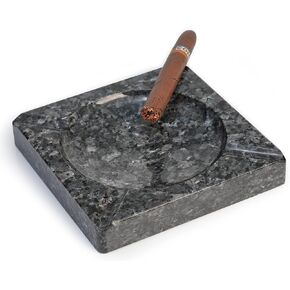 Koville African Natural Marble Cigar Ashtray, 7.28" Large Square Cigarettes Ash Tray, Cool Ashtrays for Patio, Indoor, Smoking Accessory for Home Office Hotel Decor(Namib Fantasy)