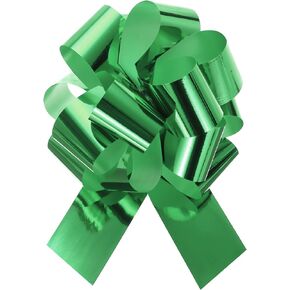 MECCANIXITY 10 قطع 4 بوصة معدنية كبيرة كبيرة سحب القوس هدية التفاف الأقواس الشريط لسلال سيارة الزفاف يعرض القوس عيد الميلاد، أحمر