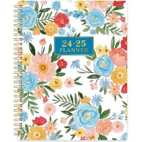 2024-2025 Planner - Jul 2024 - Jun 2025, Planner Weekly and Monthly, 8" x 10", Academic Planner, 2024-2025 Calendar Planner, Printed Tabs, Flexible Cover, Premium Paper, Holidays, Twin-wire Binding