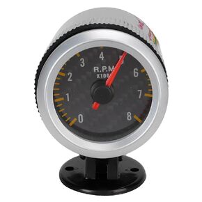 مقياس سرعة الدوران للسيارة، مقياس سرعة الدوران في السيارة RPM، مقياس سرعة الدوران في الدقيقة، مقياس Tacho، 52 مم/2.05 بوصة 0-8000 دورة في الدقيقة لوحة من ألياف الكربون 12 فولت عالمية لسيارة 4 6 8 أسطوانات