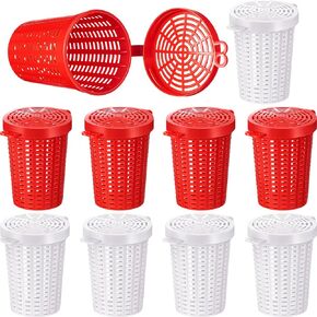 Blushtier 20 Pcs Fishing Bait Cage Trap Fish Lure Feeder Basket Holder Plastic Bait Bucket for Crawfish Minnow Shrimp Earthworm Crab Carp Catfish Traps Cast Net