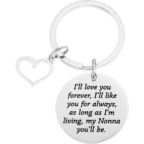 HUTIMY Nonna Gift for Grandma Italian from Grandkids Granddaughter Birthday Jewelry Women Bday Nonna Keychain