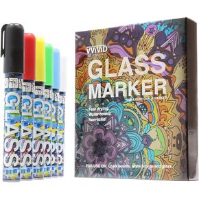 VViViD Dual-Tip Liquid Chalk Glass Marker 6-Color Pack For Chalkboards, Bistro Signs, Windows & Glass (Value Pack, 2-Pack)