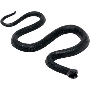 Realistic Black Small Rubber Snake - 9.5" x 5" (Pack Of 1) - Perfect for Pranks, Props, Or Decor