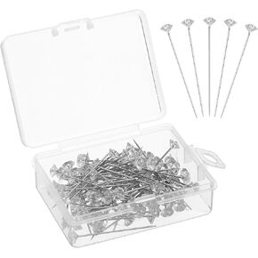 uxcell Bouquet Pins 100pcs 1.5 Inch Corsage Pins Flower Pins Straight Head Pins for Wedding Bouquet Sewing Decoration DIY Craft