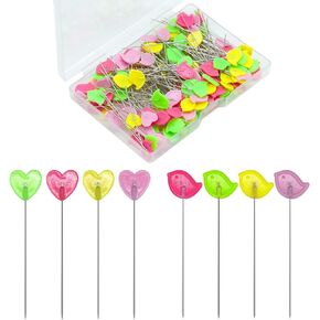 200 Pcs Straight Pins Flat Head Sewing Pins with Flower and Butterfly Colored Heads,Quilting Pins for Sewing Long Straight Pins for Fabric Crafting Dressmaker Jewelry Decoration