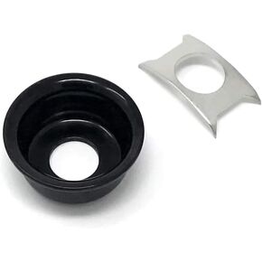 Black Cup Jack Plate for Fender Telecaster Tele Guitar Recessed Output Ferrule JPT90-BLK