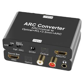 Tendak HDMI Audio Extractor, 192KHz ARC Audio Extractor Digital to Analog Audio Converter DAC Converter, HDMI ARC SPDIF/Optical to HDMI ARC, SPDIF/Optical, L/R or 3.5 mm Jack Stereo for TV