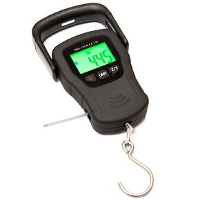Commercial Grade Heavy Duty Digital 110lb/50kg Capacity Hanging Scale with Backlit and Measuring Tape for Luggage Fish Fishing with Comfortable Handle and Large Hook