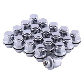 Mag Lug Nuts M12x1.5 Lug Nuts Chrome Lug Nuts with Washer Set of 20 Hex 13/16'' (21mm) 1.46''x1.18'' OEM Lug Nuts 12x1.5 Fit for Toyota Lexus Scion Pontiac Factory Wheel Lug Nut