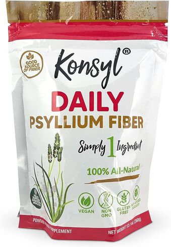 Konsyl Daily Psyllium Fiber 360g / 12.7oz - غير معدل وراثيًا، نباتي، صديق للكيتو، مسحوق مكمل للألياف - يدعم صحة الجهاز الهضمي in Saudi Arabia