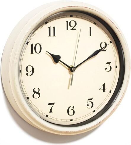 Decorative Vintage Wall Clock - 11Inch Silent Non-Ticking Clocks Battery Operated - Classic Decor for Living Room, Farmhouse, Kitchen, Bedroom, Bathroom (Red) in Saudi Arabia