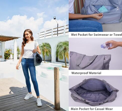 FATOLXX Yoga Mat Tote Pilates Bag - Waterproof Yoga Gym Bags and Carriers Fits Your All Stuff with Wet Pocket Zipper Yoga Mat Holder in Saudi Arabia