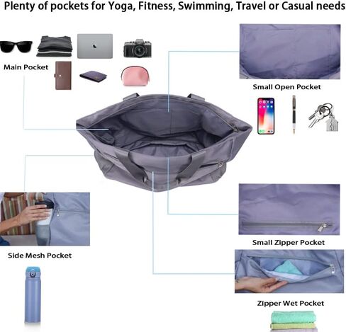 FATOLXX Yoga Mat Tote Pilates Bag - Waterproof Yoga Gym Bags and Carriers Fits Your All Stuff with Wet Pocket Zipper Yoga Mat Holder in Saudi Arabia