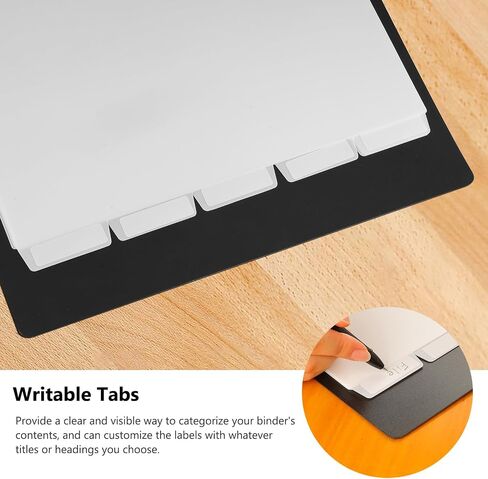 HABGP 10Pcs/2 Set 5 Tab Dividers for 3 Ring Binder, 10 Pcs White 3 Ring Binder Dividers with Tabs, Page Folder Dividers, Plastic File Dividers with Tabs, Three Ring Binder Index Dividers in Saudi Arabia