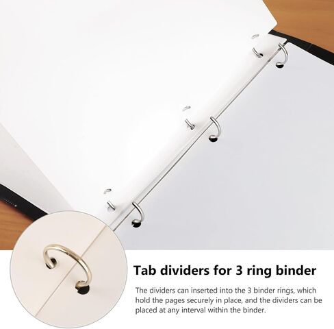 HABGP 10Pcs/2 Set 5 Tab Dividers for 3 Ring Binder, 10 Pcs White 3 Ring Binder Dividers with Tabs, Page Folder Dividers, Plastic File Dividers with Tabs, Three Ring Binder Index Dividers in Saudi Arabia