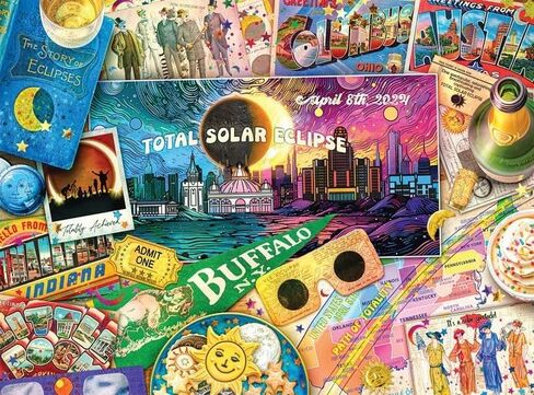 Buffalo Games - Aimee Stewart - Path of Totality - 1000 Piece Solar Eclipse Jigsaw Puzzle for Adults Challenging Puzzle Perfect for Game Nights - Finished Size 26.75 x 19.75 in Saudi Arabia