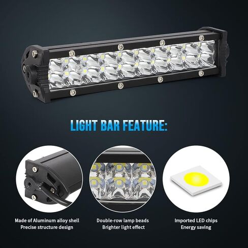 AUTOVIC Universal Light Bar Kit, Motorcycle Off Road Light Bar Waterproof with Upgrade Mounting Brackets Durable Aluminum Switch for CRF110 KLX110 TTR110 YZ250F Plug and Play fits Most 7/8" Handlebar in Saudi Arabia