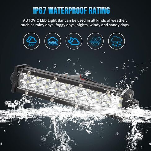 AUTOVIC Universal Light Bar Kit, Motorcycle Off Road Light Bar Waterproof with Upgrade Mounting Brackets Durable Aluminum Switch for CRF110 KLX110 TTR110 YZ250F Plug and Play fits Most 7/8" Handlebar in Saudi Arabia