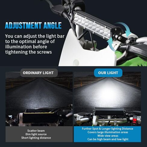 AUTOVIC Universal Light Bar Kit, Motorcycle Off Road Light Bar Waterproof with Upgrade Mounting Brackets Durable Aluminum Switch for CRF110 KLX110 TTR110 YZ250F Plug and Play fits Most 7/8" Handlebar in Saudi Arabia