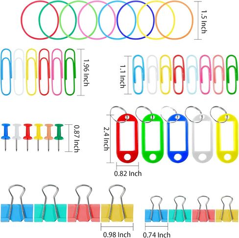 LEOBRO Binder Clips Paper Clips، 340 قطعة من المشابك الورقية الملونة، مشابك الموثق، مشابك الورق، الموثق الصغير، مشابك الرقائق، مجموعة مشابك المكتب للوازم المكتبية والمدرسية، أحجام متنوعة in Kuwait