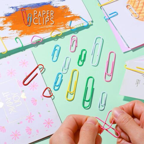 LEOBRO Binder Clips Paper Clips، 340 قطعة من المشابك الورقية الملونة، مشابك الموثق، مشابك الورق، الموثق الصغير، مشابك الرقائق، مجموعة مشابك المكتب للوازم المكتبية والمدرسية، أحجام متنوعة in Kuwait
