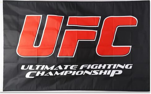 راية علم بطولة القتال النهائي UFC مقاس 3 أقدام × 5 أقدام بوليستر مع حلقتين نحاسيتين بألوان زاهية طباعة عالية الدقة لتزيين غرفة الرجل في الهواء الطلق in Saudi Arabia