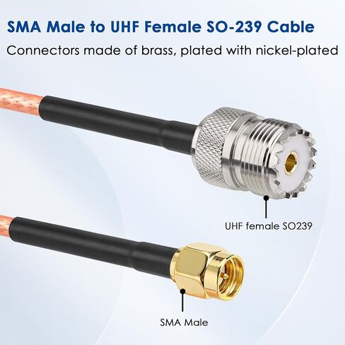 XRDS -RF SMA ذكر إلى SO239 RG316 كابل 5FT 2PCS - SMA ذكر إلى SO239 UHF كابل هوائي أنثى - أداء عالي منخفض الخسارة - لراديو هام، راديو CB، هوائي، جهاز استقبال، جهاز إرسال in Saudi Arabia