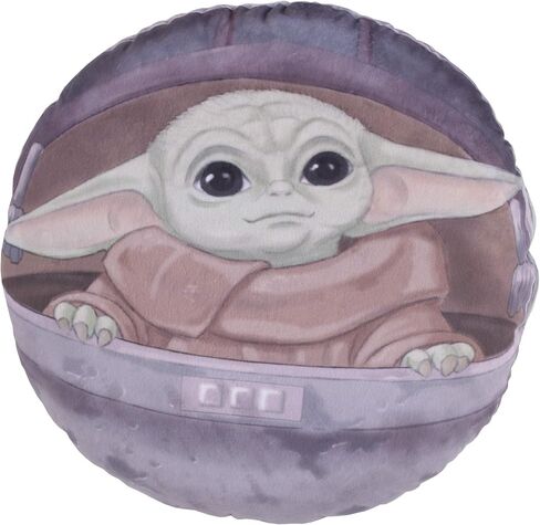 Disney Star Wars The Mandalorian The Child Decorative Round Toddler Pillow, 1 Count (Pack of 1), Green, Tan, Grey in Saudi Arabia