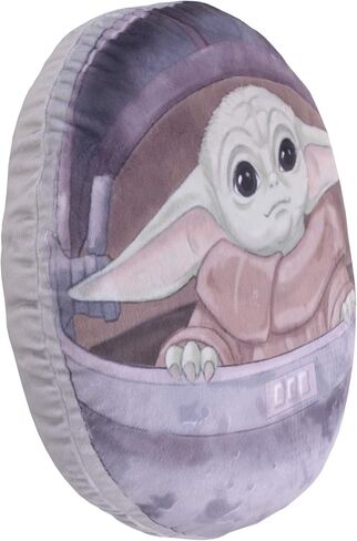 Disney Star Wars The Mandalorian The Child Decorative Round Toddler Pillow, 1 Count (Pack of 1), Green, Tan, Grey in Saudi Arabia